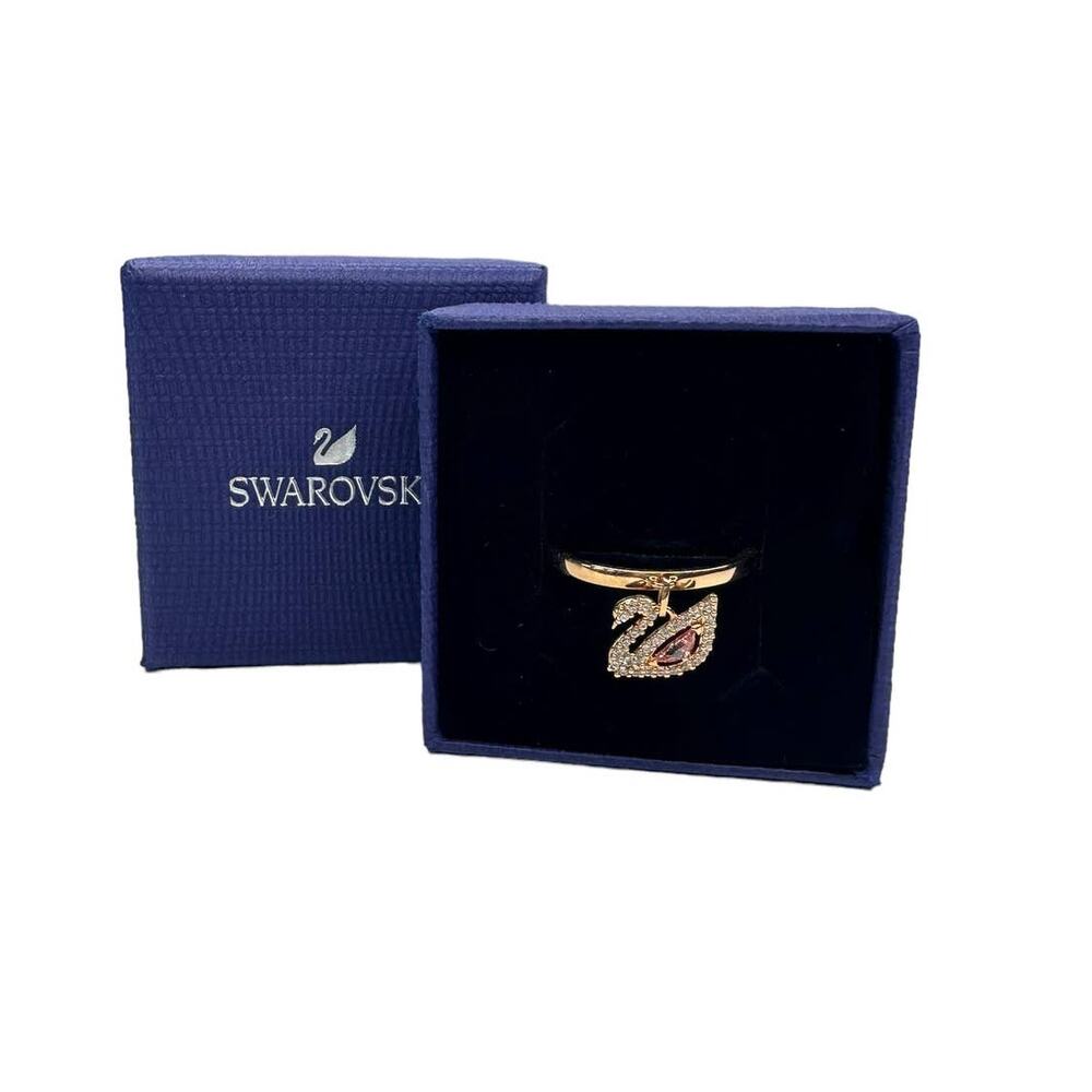 Swarovski Dazzling Swan ring Swan, Pink, Rose gold-tone plated Size 9 / 60 EUR